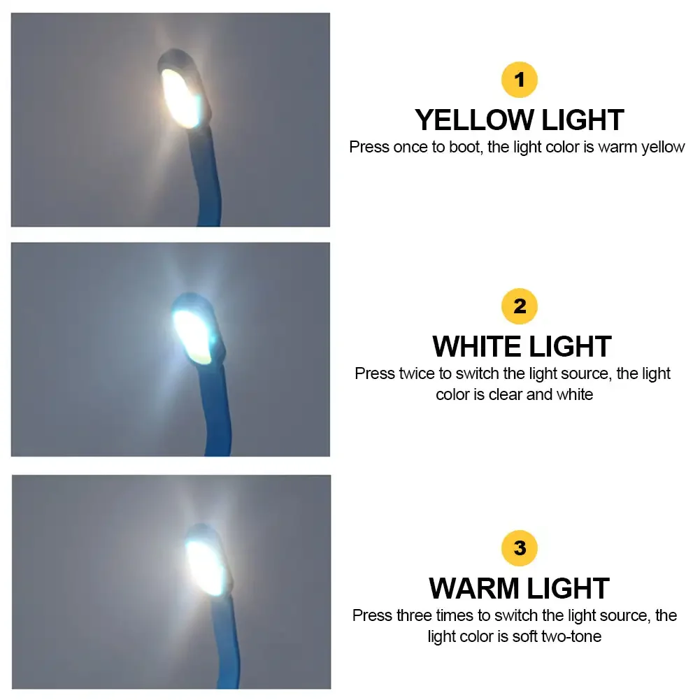 Mini LED Lampka Klipsowa do Książki – 3 Tryby Światła, Regulowana Jasność, Ładowalna, Idealna do Czytania w Podróży i w Sypialni