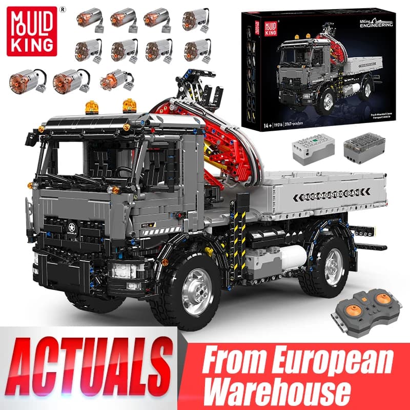 Mould King 19016 – techniczna ciężarówka RC z dźwigiem
Zestaw klocków konstrukcyjnych, zdalnie sterowany pojazd transportowy z wysięgnikiem. Idealny na prezent dla dzieci i fanów modeli technicznych.