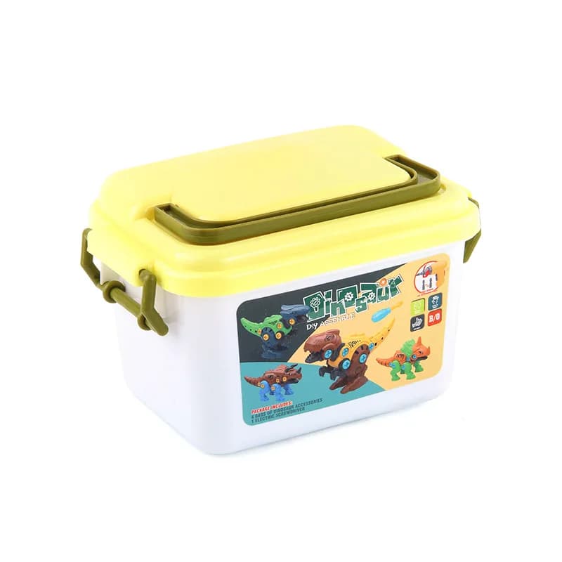 Klocki / figurki dinozaurów dla dzieci, które można składać i rozkładać, z możliwością wystrzeliwania miękkich pocisków.