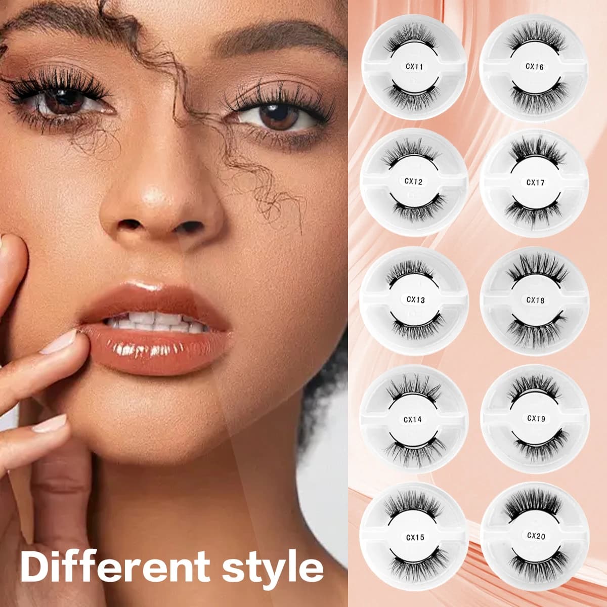 Zestaw Magnetycznych Rzęs 5/10 Par – Ręcznie Robione, Puszyste Rzęsy 3D Faux Mink z Zalotką i Pęsetą, Przedłużanie i Makijaż