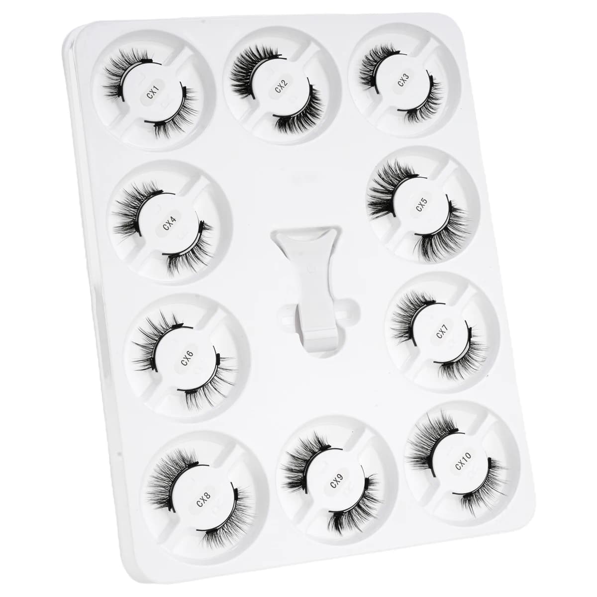 Zestaw Magnetycznych Rzęs 5/10 Par – Ręcznie Robione, Puszyste Rzęsy 3D Faux Mink z Zalotką i Pęsetą, Przedłużanie i Makijaż