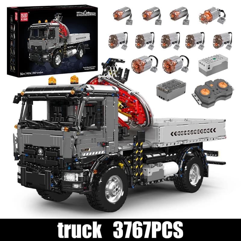 Mould King 19016 – techniczna ciężarówka RC z dźwigiem
Zestaw klocków konstrukcyjnych, zdalnie sterowany pojazd transportowy z wysięgnikiem. Idealny na prezent dla dzieci i fanów modeli technicznych.