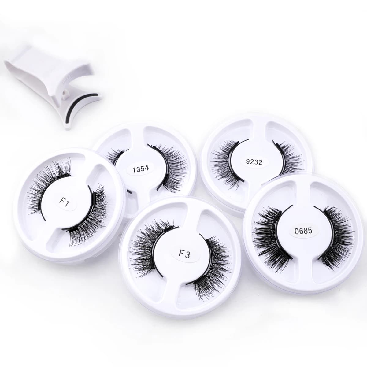 Zestaw Magnetycznych Rzęs 5/10 Par – Ręcznie Robione, Puszyste Rzęsy 3D Faux Mink z Zalotką i Pęsetą, Przedłużanie i Makijaż