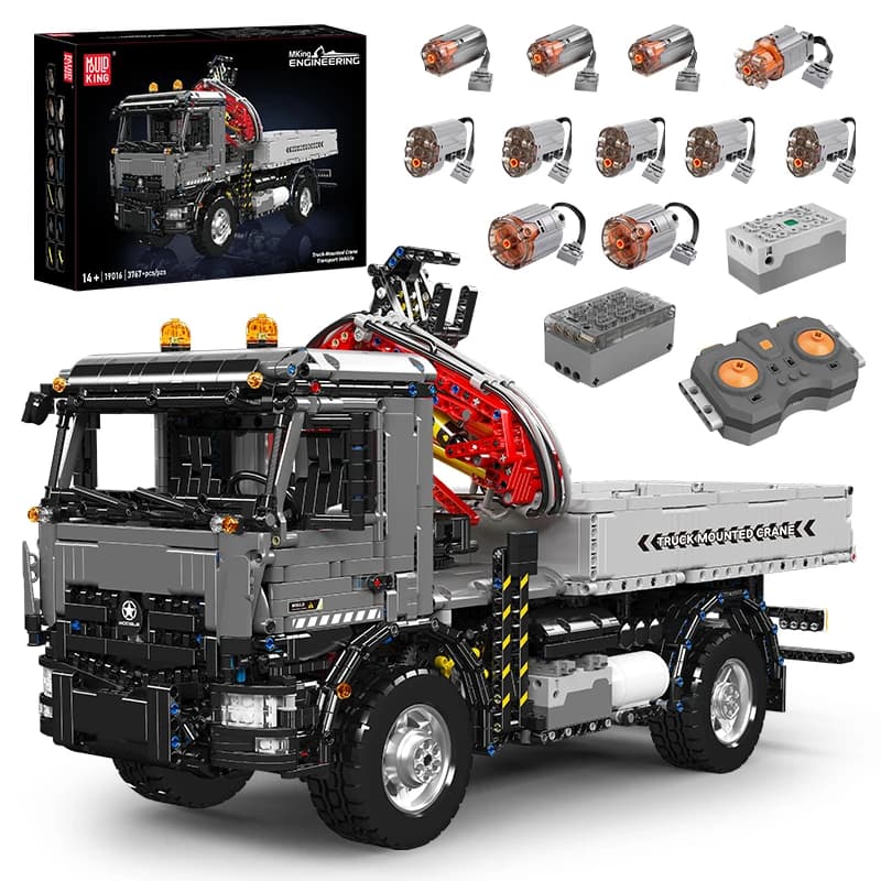 Mould King 19016 – techniczna ciężarówka RC z dźwigiem
Zestaw klocków konstrukcyjnych, zdalnie sterowany pojazd transportowy z wysięgnikiem. Idealny na prezent dla dzieci i fanów modeli technicznych.